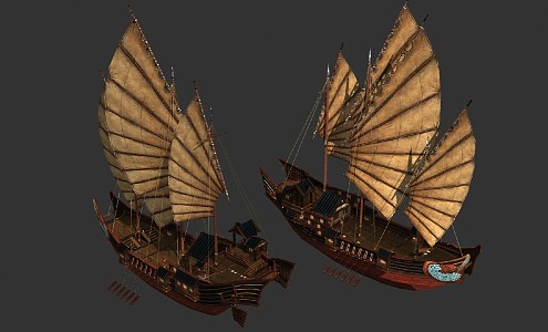 Ancient Chinese Ship Building Ship Fu Ship Sailing Ship Ancient Warship Sailing Ship Fu Ship Wide Ship Sailing Ship 3d model