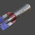 Silver Bomb With Blue Red White Tail Fins And Mock Up Text