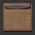 Stylish Wooden Cube Pet Furniture With Soft Blue Cushion And Circular Side Holes