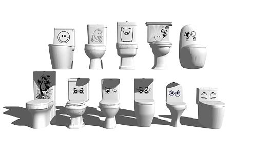 Modern Toilet Cartoon Toilet 3d model