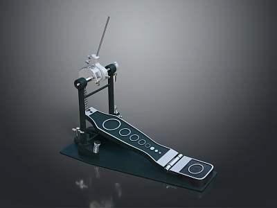 Professional Black And Silver Foot Pedal Device With Vertical Rod And Circular Markers 3d model