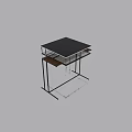 Modern Side Tables With Gray Glass Wooden Tops And Black White Metal Frames
