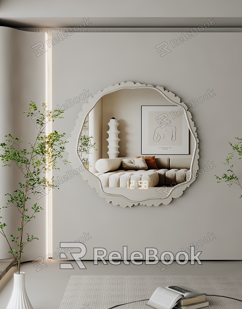 Modern Mirror Dressing Mirror Art Mirror Alien Mirror Floor Mirror Irregular Mirror Full-length Mirror model