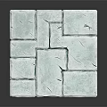 Square Light Gray Floor Tiles Featuring Cracked Design And Interlocking Layout