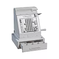 Vintage Commercial Cash Register Equipment With Mechanical Keys And Cash Drawer