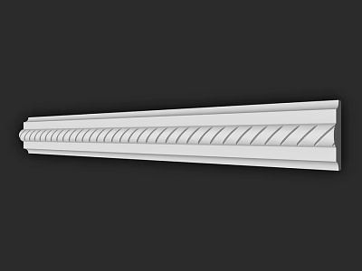 White Decorative Architectural Component Featuring Wavy Pattern And Smooth Surface 3d model