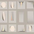 Modern Wall Lamps With Diverse Shapes And Warm Lighting On Gray Wall