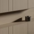 Modern Wooden Storage Cabinet Shelving Unit With Multiple Doors And Shelves