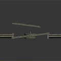 Detailed Scene Construction Components With Stone Platforms Slabs And Coiled Rope