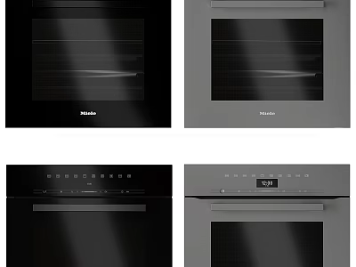 Miele Black And Gray Ovens With Sleek Design And Control Panel For Kitchen 3d model