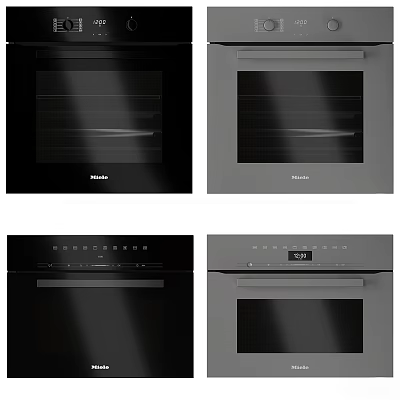Miele Black And Gray Ovens With Sleek Design And Control Panel For Kitchen 3d model