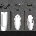 Ceramic Wall Mounted Urinals In Modern Bathroom With Sleek Design Layout