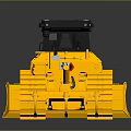 Yellow Heavy Duty Bulldozer With Crawler Tracks Front Blade And Cab