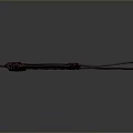 Red Bladed Weapon With Black Rope Wrapped Handle And Leather Cord Tail