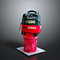 Type 150 Pneumatic Equipment Placed On Red Bucket With White Base Plate