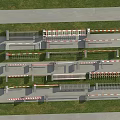 Public Facilities Various Types of Barriers Gates Railings With Striped Design For Safety Security