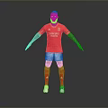 Man Wearing Red Benfica Jersey With Emirates Logo White Shorts Number 5 And Tattoos Standing