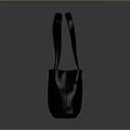 Gray Leather Handbag With Double Handles And Minimalist Design For Daily Use