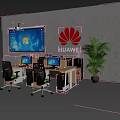 Projector Copier Water Dispenser Desk Computer Host 3d model