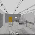 Modern GUYS&SOUL Clothing Store With Glass Doors Window Display And Clothing Racks