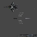Black and White Fighter Jet With Serial Number 08803 And Emblems On Wings And Tail