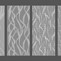Gray Textured Decorative Panels With Wavy Lines And Interlaced Grid Patterns