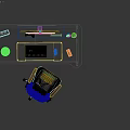 Gaming Desk Decorative Accessories Set With Monitor Keyboard Mouse RGB Lights And Chair