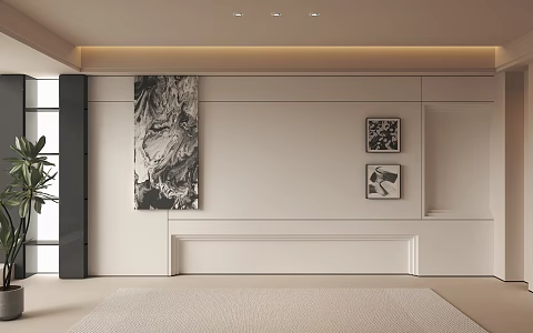 Modern background wall decorative hanging painting 3d model