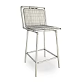 Stylish Brown Leather Bar Stool Featuring Black Metal Frame And Comfortable Seat