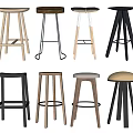 Modern Bar Stools With Wooden And Metal Frames In Various Styles For Home Bar
