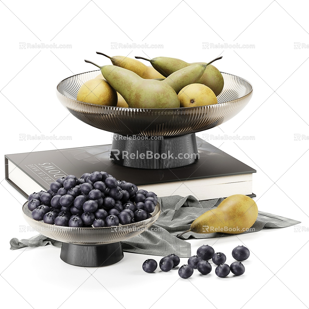 Modern fruit fruit plate fruit ornaments decorations furnishings food 3d model