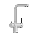 Matte Black Modern Kitchen Faucet With Dual Handles And Swivel Spout Design