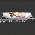 MEXI FRANKIES Tanker Truck With Silver Exterior Blue Logo And Cartoon Character In Sombrero