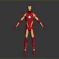 Iron Man Character in Red and Gold Armor Full Body Standing Pose