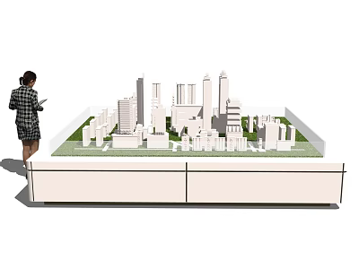 Modern Commercial Equipment for City Model Display with Stable Stand and Architectural Design Features 3d model