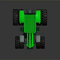 Green Tractor With Large Tires And Modern Cab Design For Farming Operations