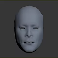 Rendered Male Head 3D Model With Silver Metallic Surface Against Gray Background And Reflective Base