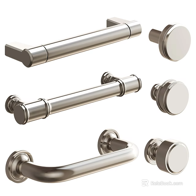 Sleek Stainless Steel Door Handles With Various Modern Designs For Home Use 3d model 