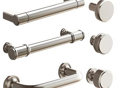 Sleek Stainless Steel Door Handles With Various Modern Designs For Home Use 3d model