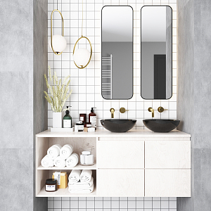 Nordic Bathroom Cabinet 3d model