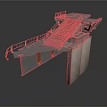 Industrial Structure Component Featuring Concrete Platform Staircase And Railing