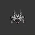 White And Red Robot Model With Futuristic Mechanical Armor And Detailed Joints
