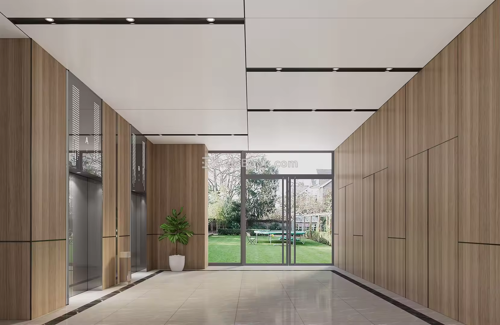 modern elevator hall elevator car 3d model