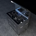 Stylish Black Modern Kitchen Cabinet With Drawers Upper Appliances Silver Handles