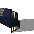 New Chinese-style chaise longue 3d model