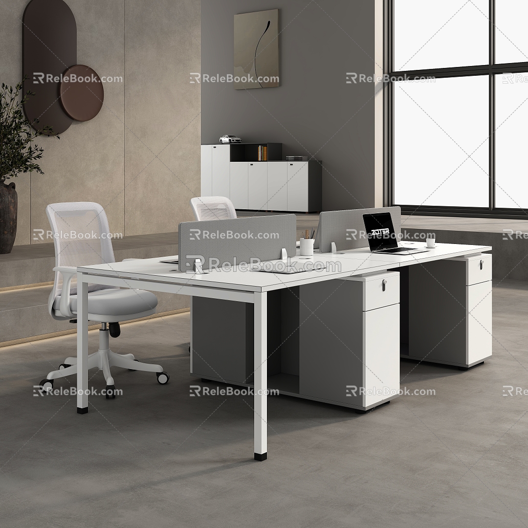 Modern Office Desk Staff Card Seat Straight Desk Baffle Screen Office Card Seat Office Straight Desk Office Chair Staff Chair 3d model