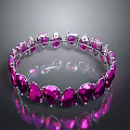 Elegant Pink Gemstone Bracelet With Shiny Polished Stones In Metal Setting Design