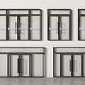 Modern Double Doors With Glass Panels And Black Metal Frames For Interior Use