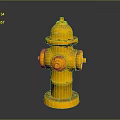 Yellow Fire Hydrant with Classic Design Isolated on Dark Background