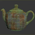 Artisan Handcrafted Ceramic Teapot with Vintage Glaze and Textured Surface Design